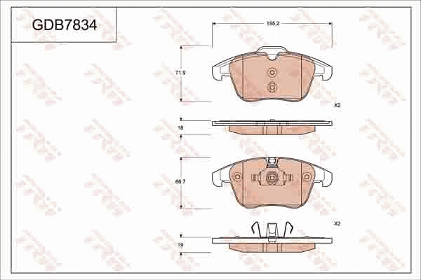 Brake Pad Set, disc brake (GDB7834)