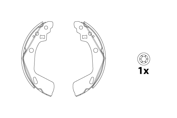 Brake Shoe Set, parking brake (GS8865)
