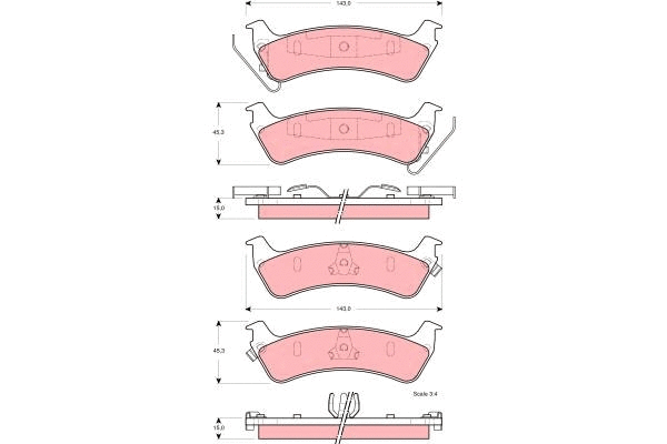 Brake Pad Set, disc brake (GDB4124)