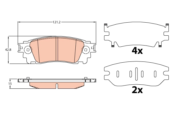 Brake Pad Set, disc brake (GDB4459DT)