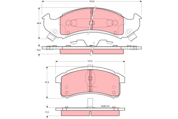 Brake Pad Set, disc brake (GDB4000)