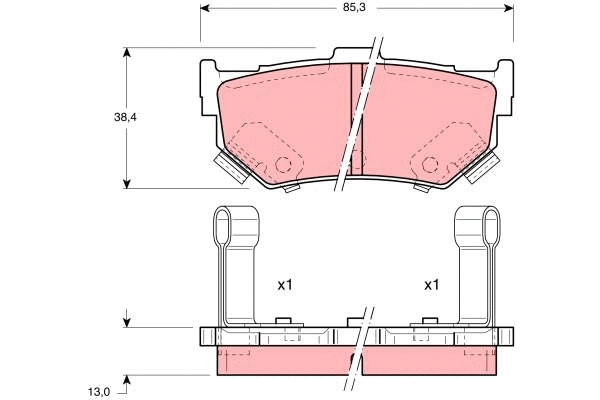 Brake Pad Set, disc brake (GDB884)