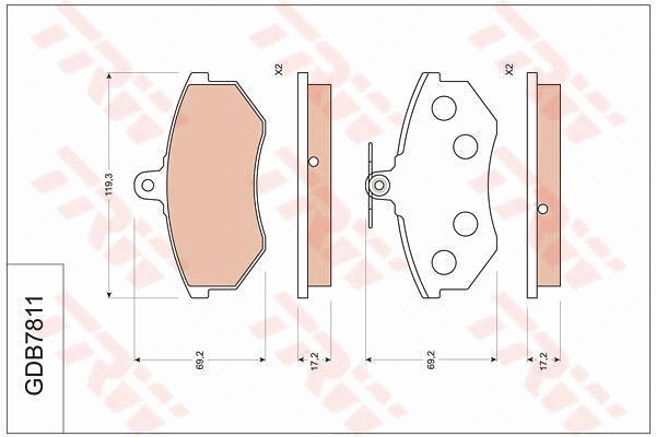 Brake Pad Set, disc brake (GDB7811)