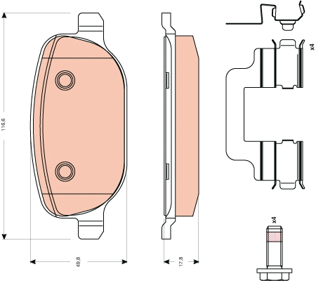 Brake Pad Set, disc brake (GDB1650)