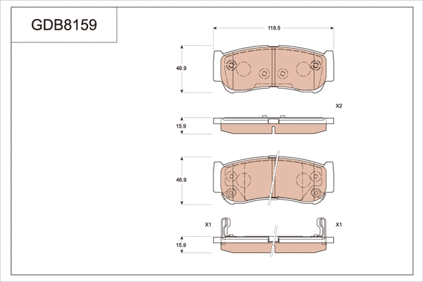Brake Pad Set, disc brake (GDB8159)