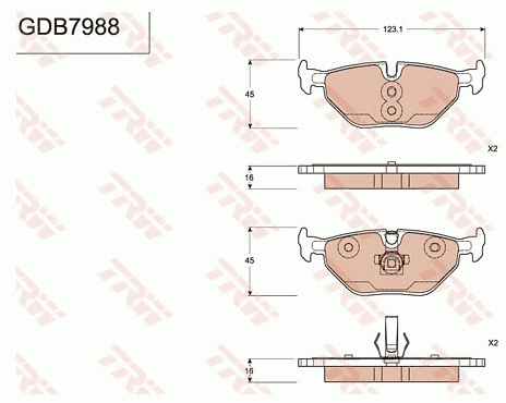 Brake Pad Set, disc brake (GDB7988)