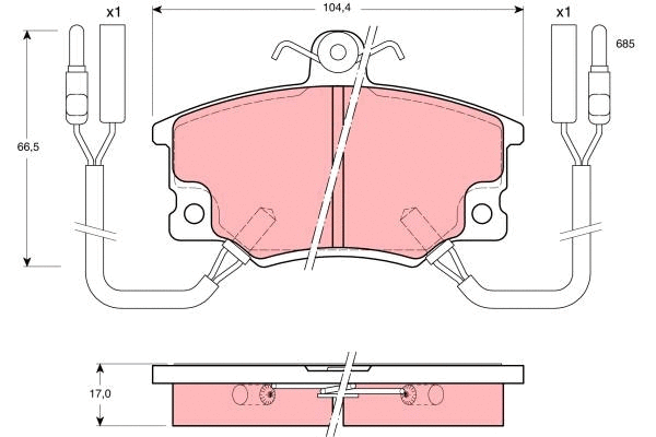 Brake Pad Set, disc brake (GDB457)