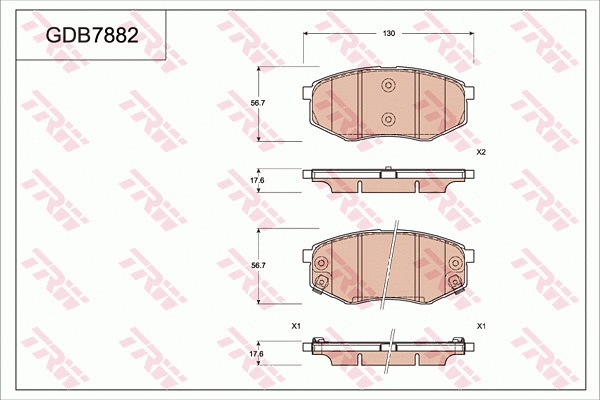Brake Pad Set, disc brake (GDB7882)
