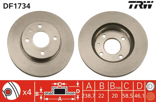Brake Disc (DF1734)