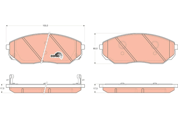 Brake Pad Set, disc brake (GDB3343AT)