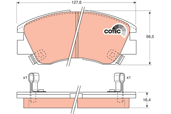 Brake Pad Set, disc brake (GDB729UT)