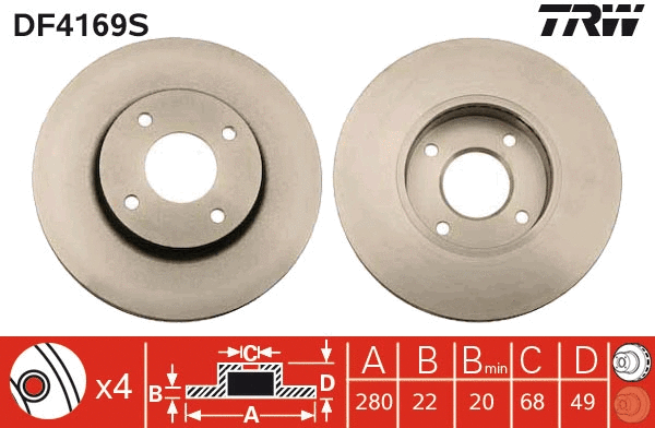 Brake Disc (DF4169S)