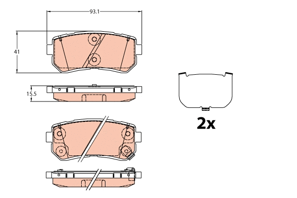 Brake Pad Set, disc brake (GDB3636)