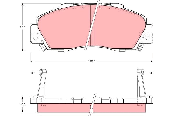 Brake Pad Set, disc brake (GDB995AT)