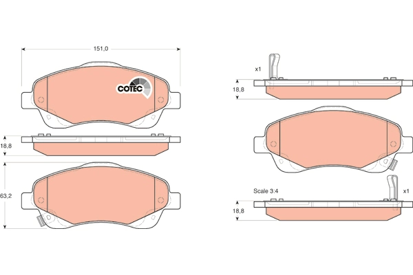 Brake Pad Set, disc brake (GDB3336AT)