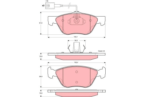 Brake Pad Set, disc brake (GDB1362)