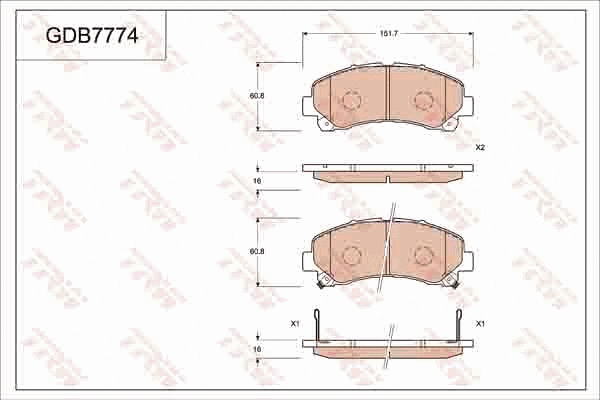 Brake Pad Set, disc brake (GDB7774)