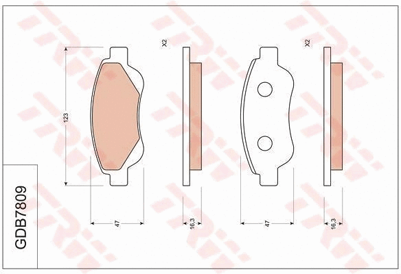 Brake Pad Set, disc brake (GDB7809)