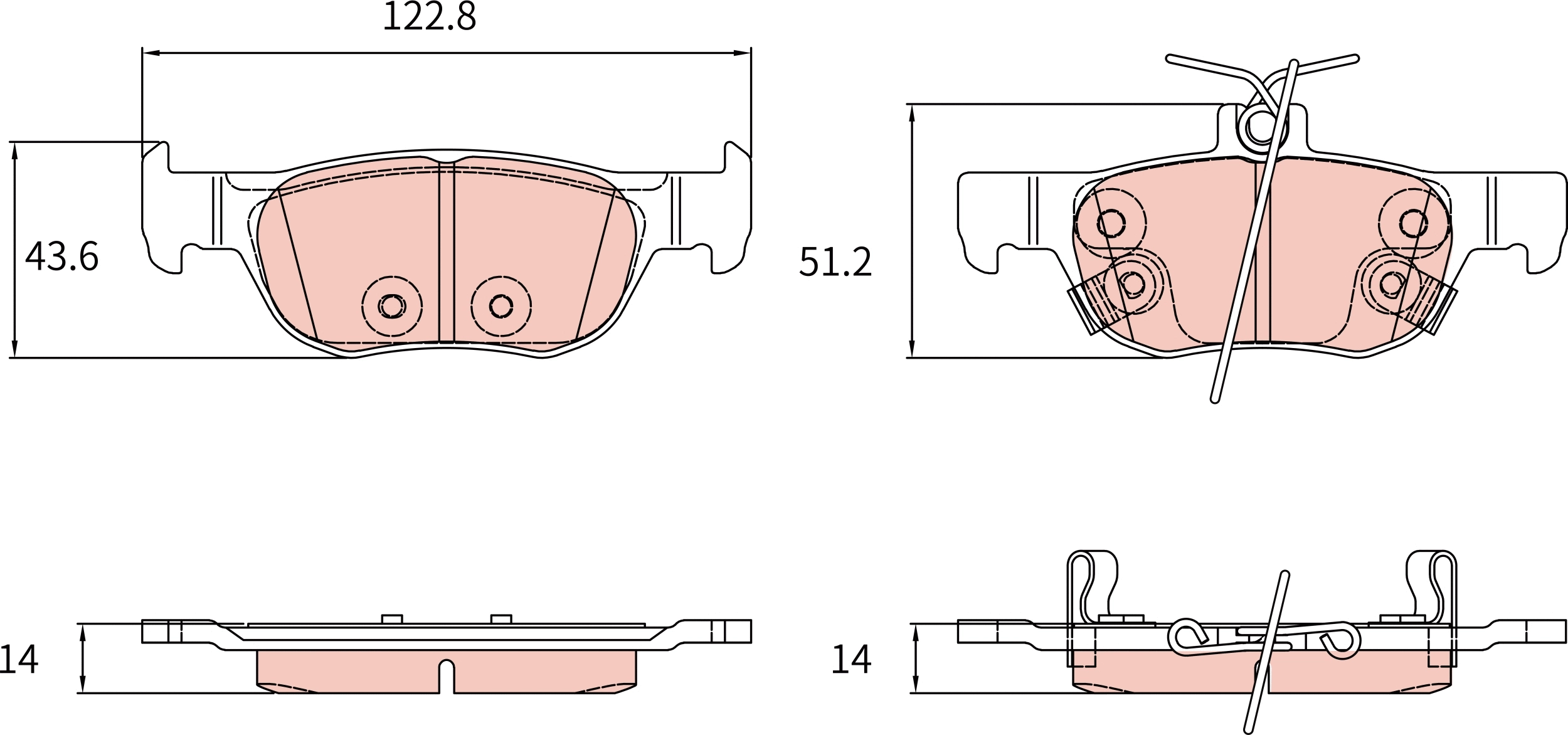 Brake Pad Set, disc brake (GDB8314AT)