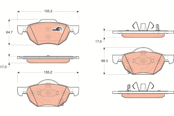 Brake Pad Set, disc brake (GDB3355)