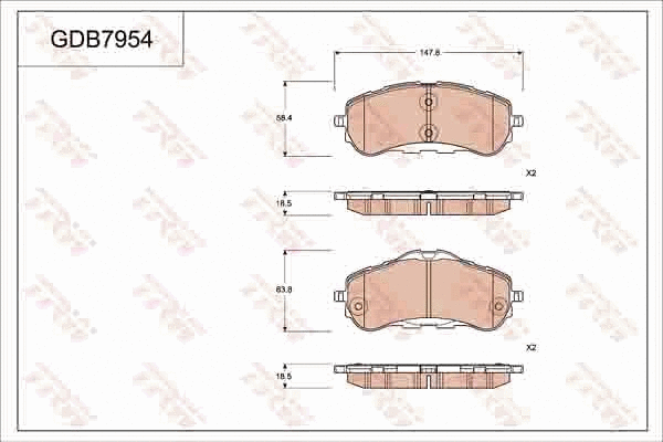 Brake Pad Set, disc brake (GDB7954)