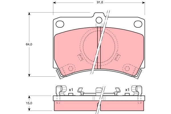 Brake Pad Set, disc brake (GDB374DT)