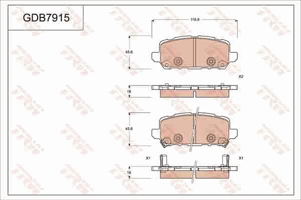 Brake Pad Set, disc brake (GDB7915)