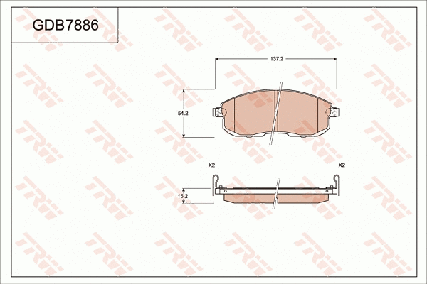 Brake Pad Set, disc brake (GDB7886)