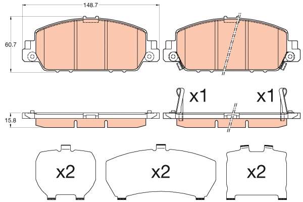 Brake Pad Set, disc brake (GDB3615)