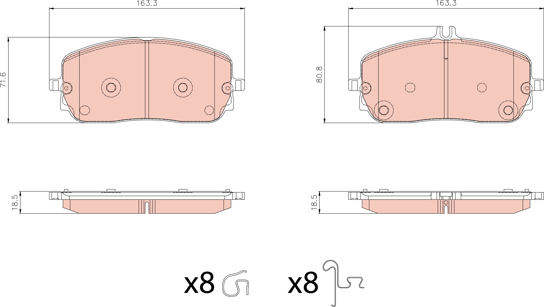 Brake Pad Set, disc brake (GDB8397)