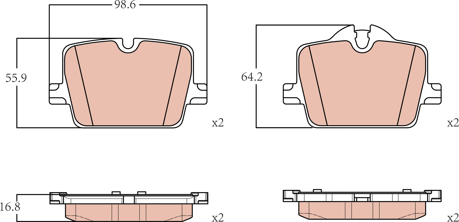 Brake Pad Set, disc brake (GDB8284)