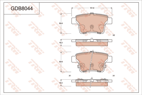 Brake Pad Set, disc brake (GDB8044)