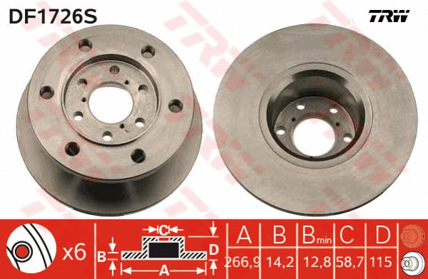 Brake Disc (DF1726S)