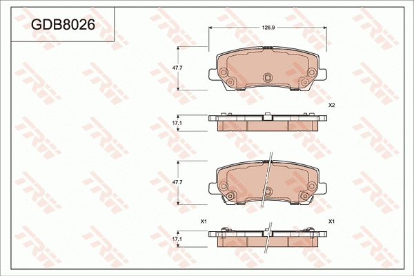 Brake Pad Set, disc brake (GDB8026)