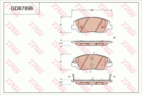 Brake Pad Set, disc brake (GDB7898)