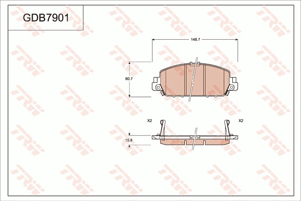Brake Pad Set, disc brake (GDB7901AT)
