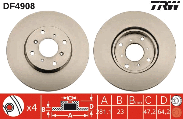 Brake Disc (DF4908)