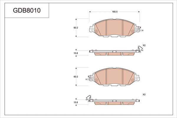 Brake Pad Set, disc brake (GDB8010DT)