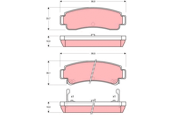 Brake Pad Set, disc brake (GDB1014)