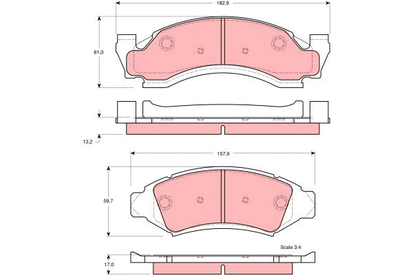 Brake Pad Set, disc brake (GDB4049)