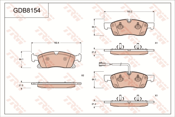 Brake Pad Set, disc brake (GDB8154)