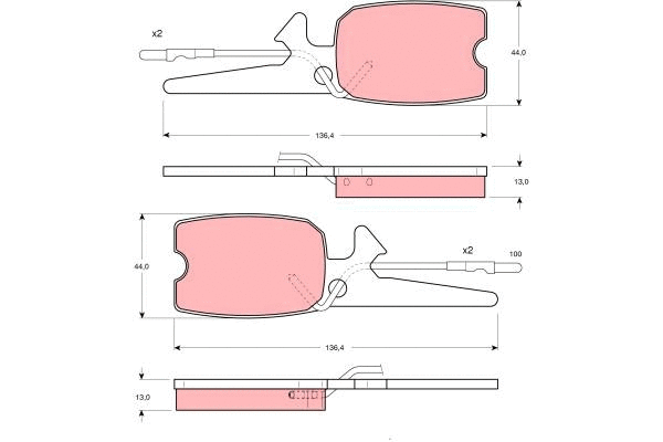 Brake Pad Set, disc brake (GDB128)