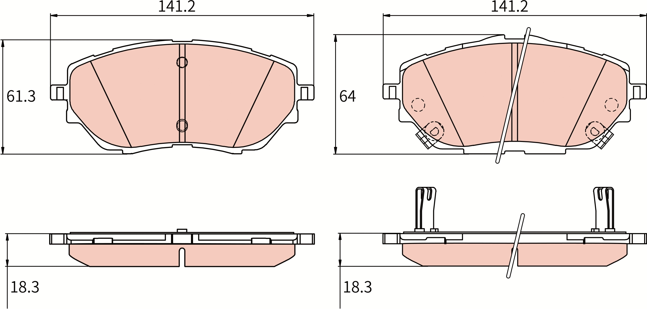 Brake Pad Set, disc brake (GDB8964DT)