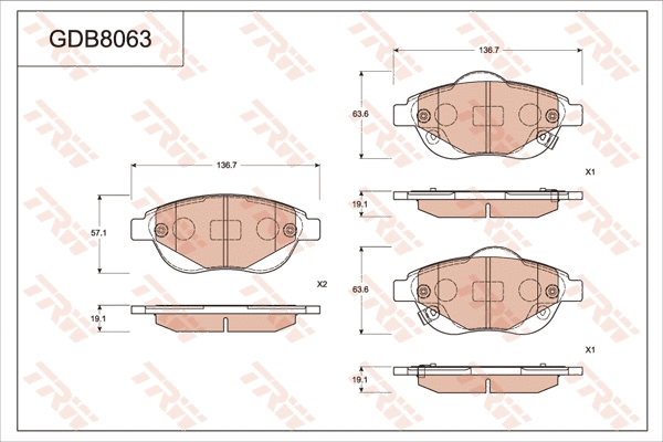 Brake Pad Set, disc brake (GDB8063)