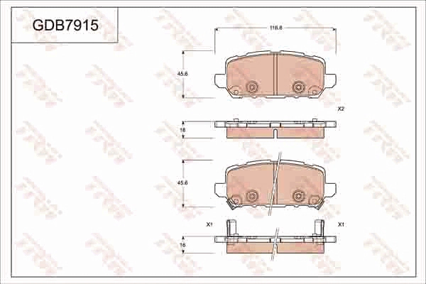 Brake Pad Set, disc brake (GDB7915AT)