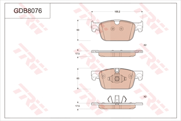 Brake Pad Set, disc brake (GDB8076)