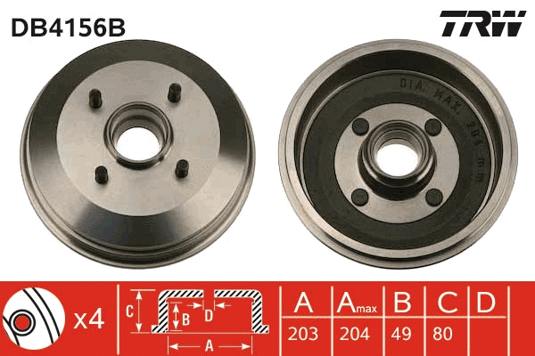 Brake Drum (DB4156B)