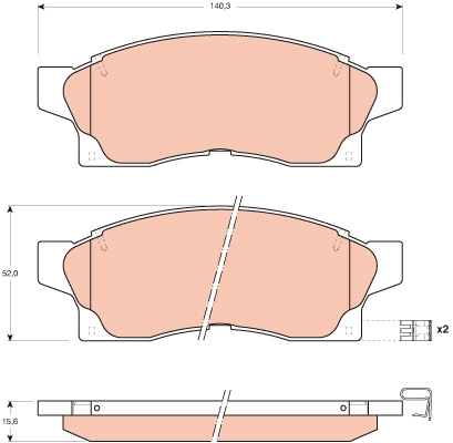 Brake Pad Set, disc brake (GDB877)