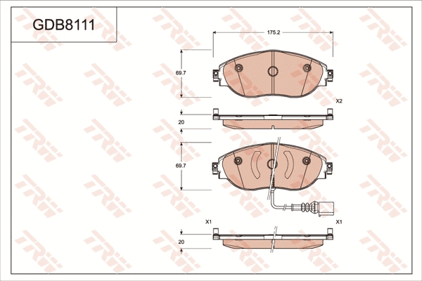 Brake Pad Set, disc brake (GDB8111)