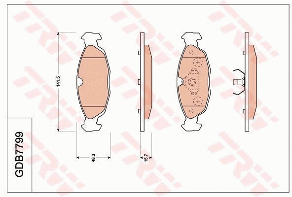 Brake Pad Set, disc brake (GDB7799)